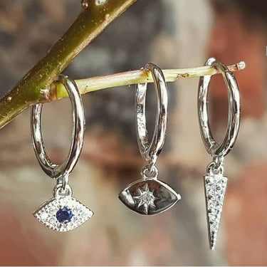 set of 3 huggie hoops bohemian earrings